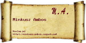 Minkusz Ambos névjegykártya